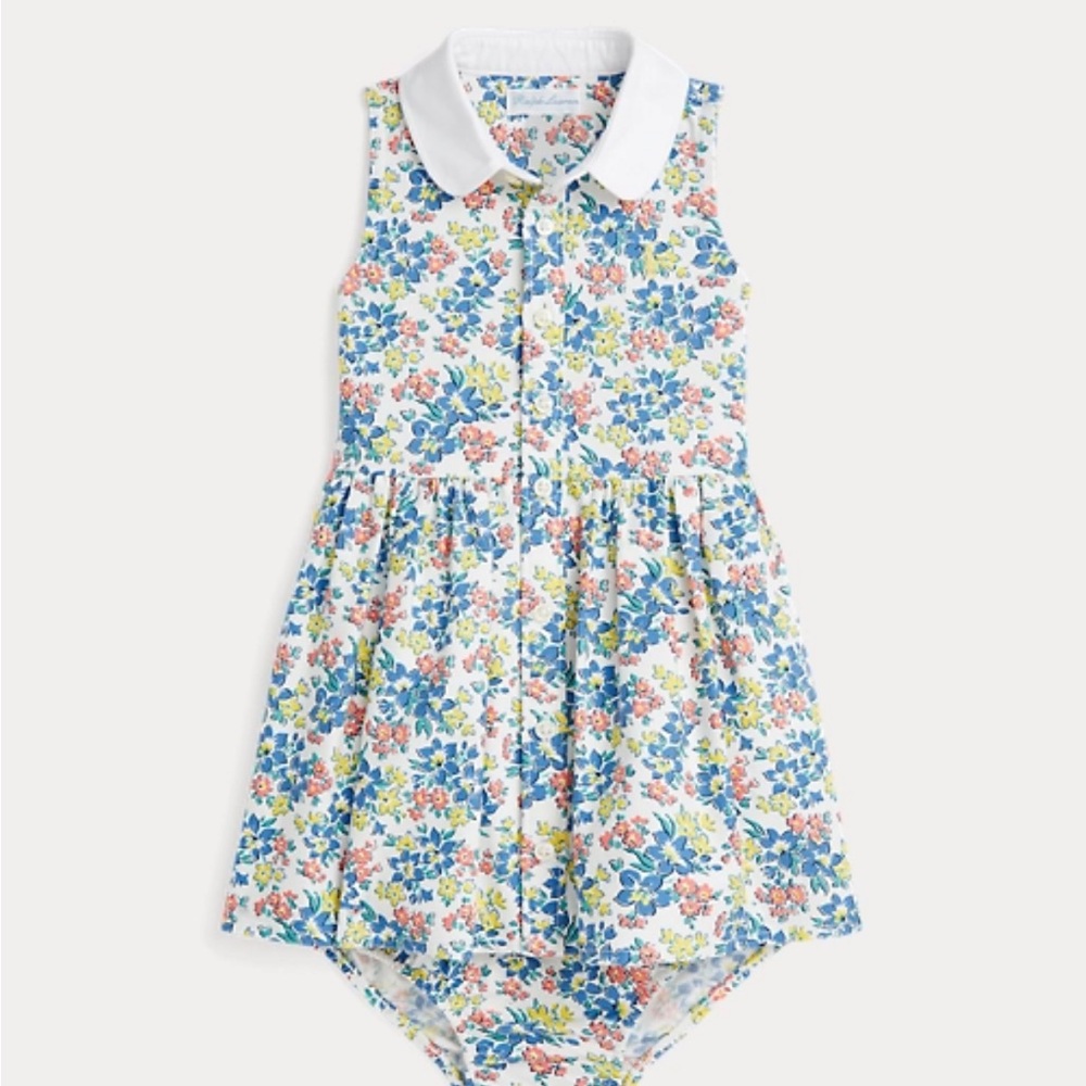 Ralph Lauren Floral Oxford Shirtdress & Bloomer 6 months